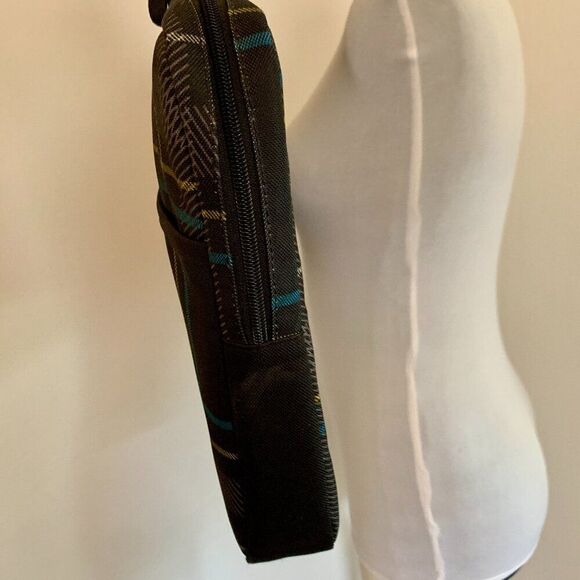 VTG Plaid Check Yak Pak Laptop Computer Case Padded Blue Carrying Case Bag Purse - Picture 3 of 6